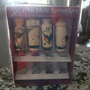 19th Hole spreaders, Set of 4 Stainless Knives